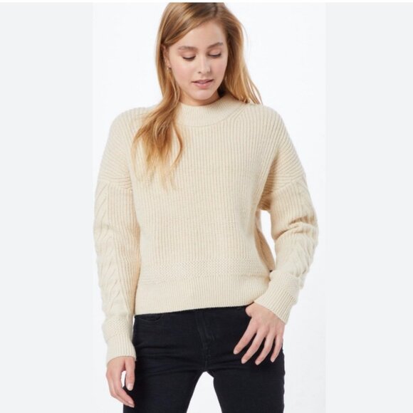 G-Star Raw Weet R Knit Wool Blend Sweater in Cream - Picture 1 of 9